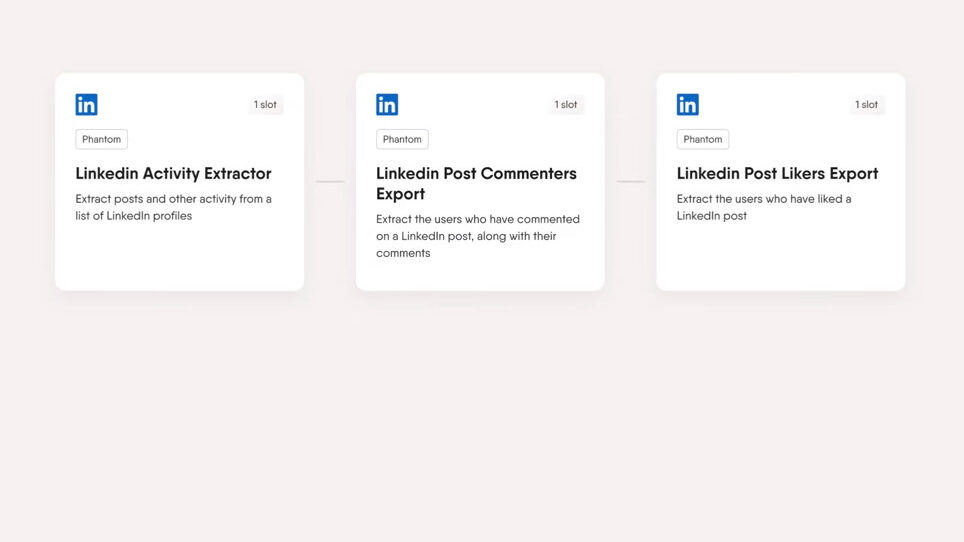 LinkedIn activity extractor, post commenters export, and likers export